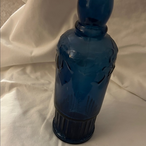 Blue Glass Decorative Bottle with Cork - Picture 3 of 4